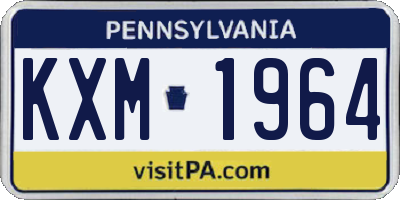 PA license plate KXM1964