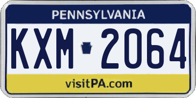 PA license plate KXM2064