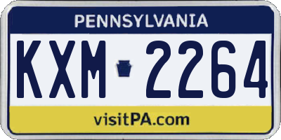PA license plate KXM2264