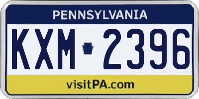 PA license plate KXM2396