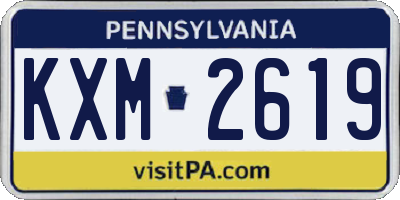PA license plate KXM2619