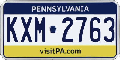 PA license plate KXM2763