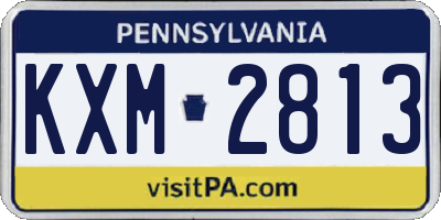 PA license plate KXM2813