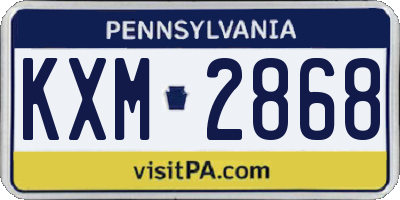 PA license plate KXM2868