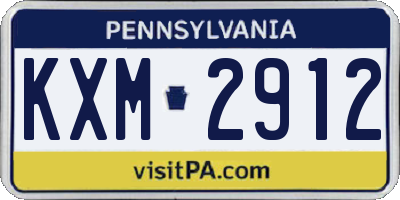 PA license plate KXM2912