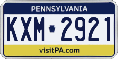 PA license plate KXM2921