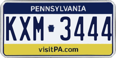 PA license plate KXM3444