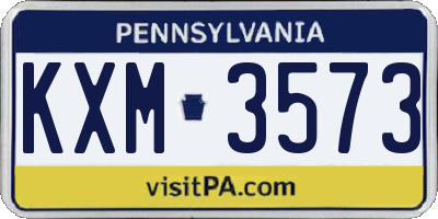 PA license plate KXM3573