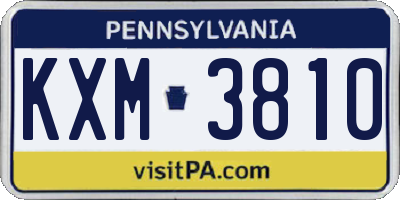 PA license plate KXM3810