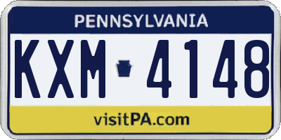 PA license plate KXM4148