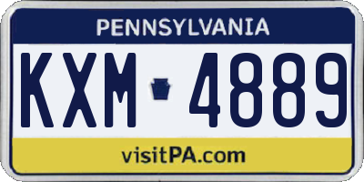 PA license plate KXM4889