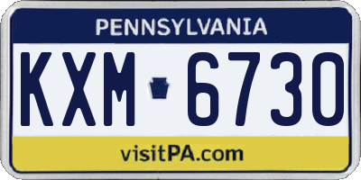 PA license plate KXM6730