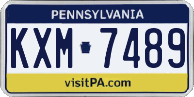 PA license plate KXM7489