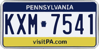 PA license plate KXM7541