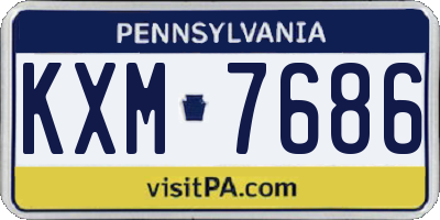 PA license plate KXM7686
