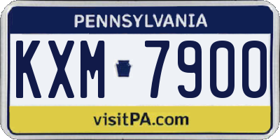 PA license plate KXM7900