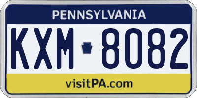 PA license plate KXM8082