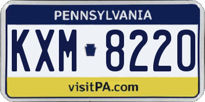 PA license plate KXM8220