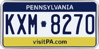 PA license plate KXM8270
