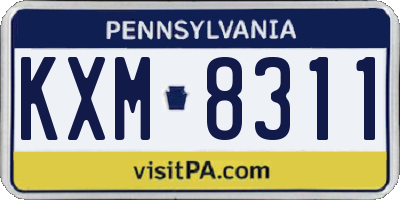 PA license plate KXM8311