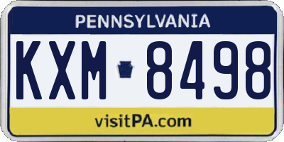 PA license plate KXM8498