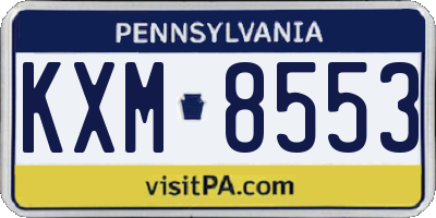 PA license plate KXM8553