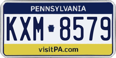 PA license plate KXM8579