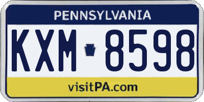 PA license plate KXM8598