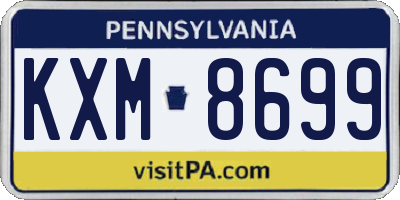 PA license plate KXM8699
