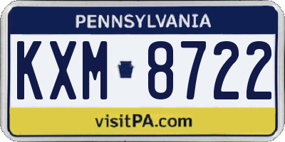 PA license plate KXM8722
