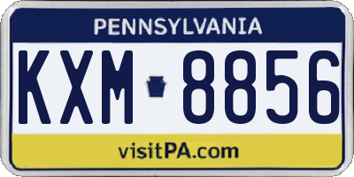 PA license plate KXM8856