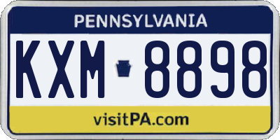 PA license plate KXM8898