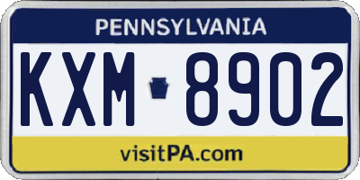 PA license plate KXM8902