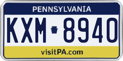 PA license plate KXM8940