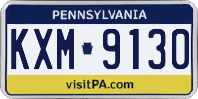 PA license plate KXM9130
