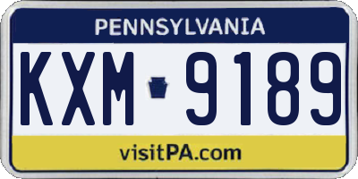 PA license plate KXM9189