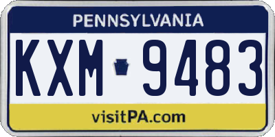 PA license plate KXM9483