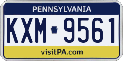 PA license plate KXM9561