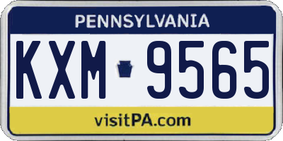 PA license plate KXM9565