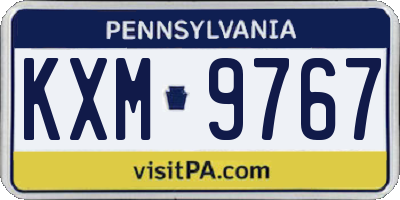 PA license plate KXM9767