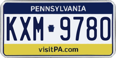 PA license plate KXM9780