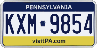 PA license plate KXM9854