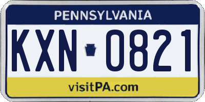 PA license plate KXN0821