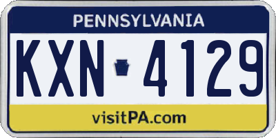 PA license plate KXN4129