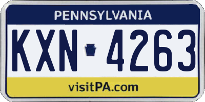PA license plate KXN4263