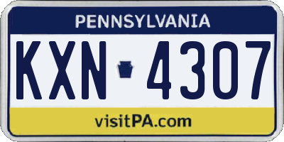 PA license plate KXN4307