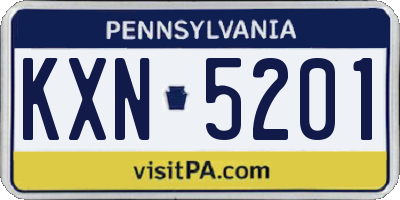 PA license plate KXN5201