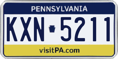 PA license plate KXN5211