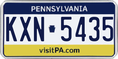 PA license plate KXN5435