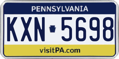 PA license plate KXN5698